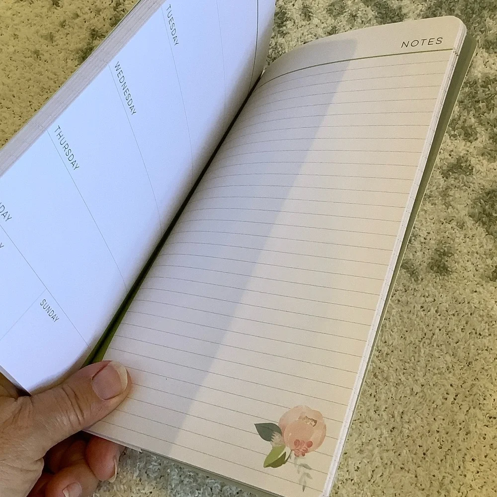 Peach Floral Weekly Agenda Softcover journal Notebook NWT 75 pgs. Paperlove